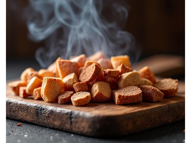 Assortment of premium wood chips and chunks with wisps of smoke